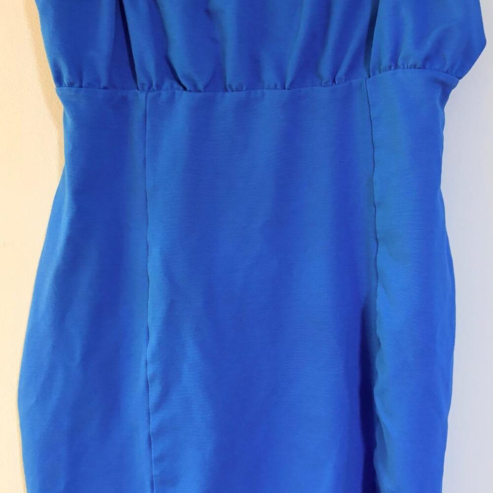 Urban Outfitters Cobalt Blue Strapless Ruched Bust Bodycon Mini Dress.